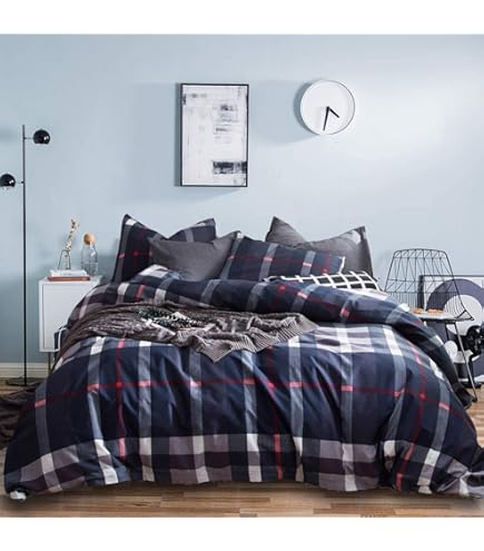 ユートピア Amazon.com: Luxlovery Navy Plaid Comforter Set Twin Men Boys